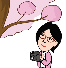 桜の写真をとる田母神理事