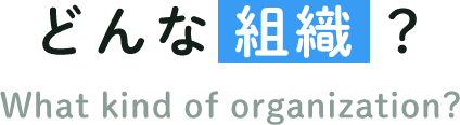 どんな組織？ What kind of organization?